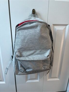 Herschel Supply Company Light Gray Backpack with Red Accent